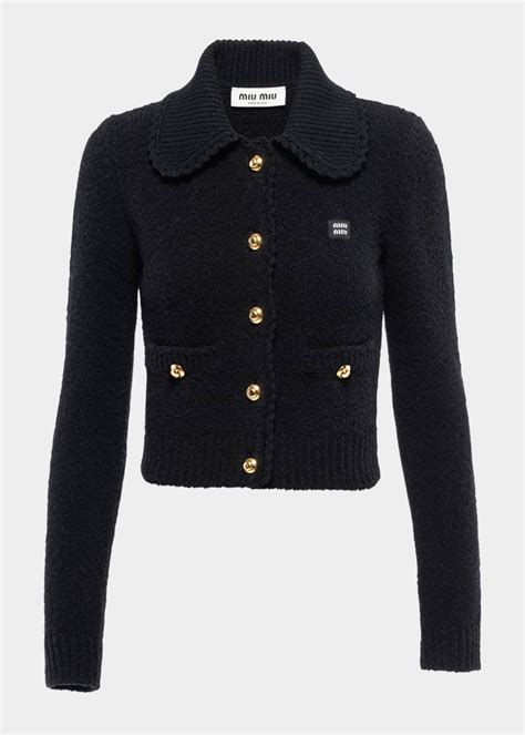 miu miu cropped cardigan|miumiu sweaters for women.